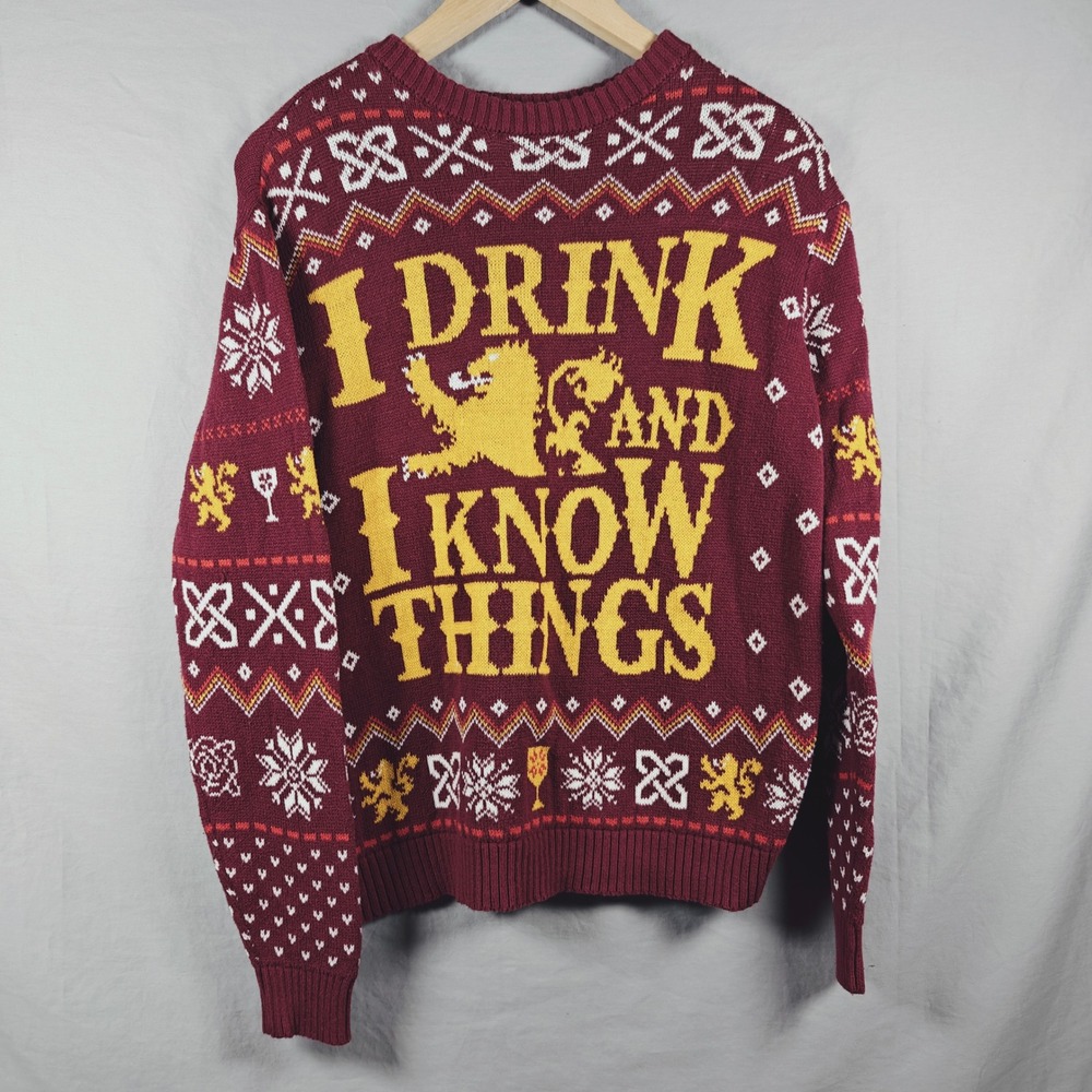 Game of Thrones I Drink and I Know Things‎ Ugly Christmas Sweater Size S